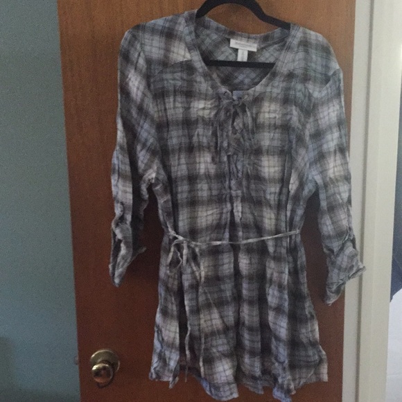 NWT Motherhood Maternity flannel plaid tunic 1X - Picture 1 of 10